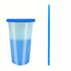 24oz Reusable Plastic Tumblers w/ Lids & Straws Summer Party Cup Cold Drink Cup