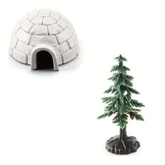 2pcs Mini Snow House Christmas Tree Model for Parties & Decorations