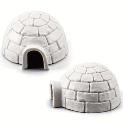 2pcs Mini Snow House Christmas Tree Model for Parties & Decorations