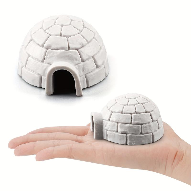 2pcs Mini Snow House Christmas Tree Model for Parties & Decorations