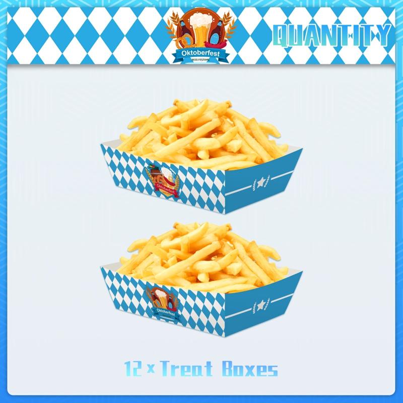 12pcs Oktoberfest Party Snack Tray Cartons