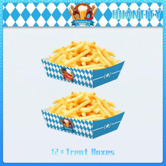 12pcs Oktoberfest Party Snack Tray Cartons