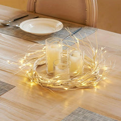 Birch Garland Lights 1.7m 48 LED Fairy Light Timer Christmas Decoration