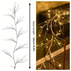 Birch Garland Lights 1.7m 48 LED Fairy Light Timer Christmas Decoration