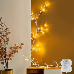 Birch Garland Lights 1.7m 48 LED Fairy Light Timer Christmas Decoration