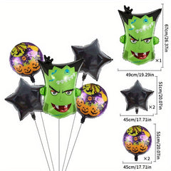 5pcs Halloween Set Aluminum Film Balloons Party Event Decoration Supplies