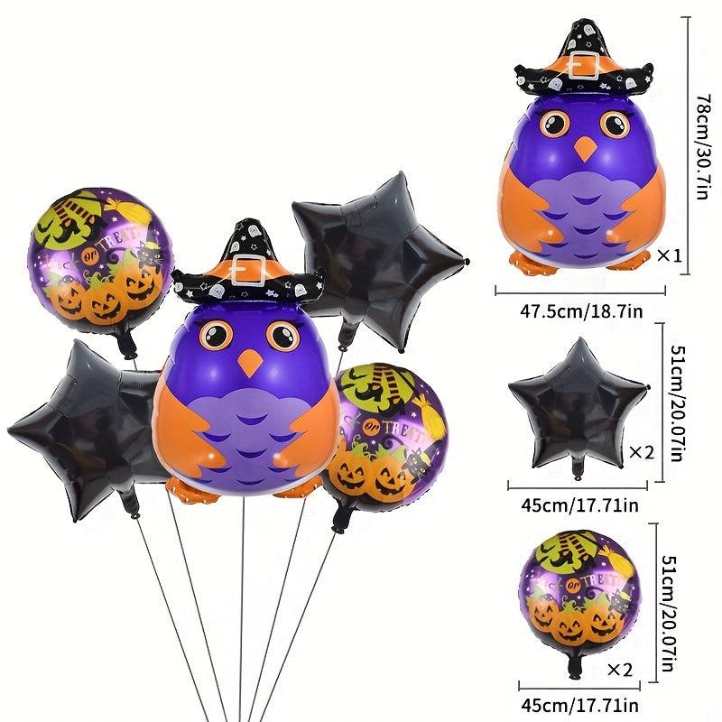 5pcs Halloween Set Aluminum Film Balloons Party Event Decoration Supplies