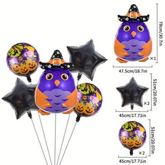5pcs Halloween Set Aluminum Film Balloons Party Event Decoration Supplies