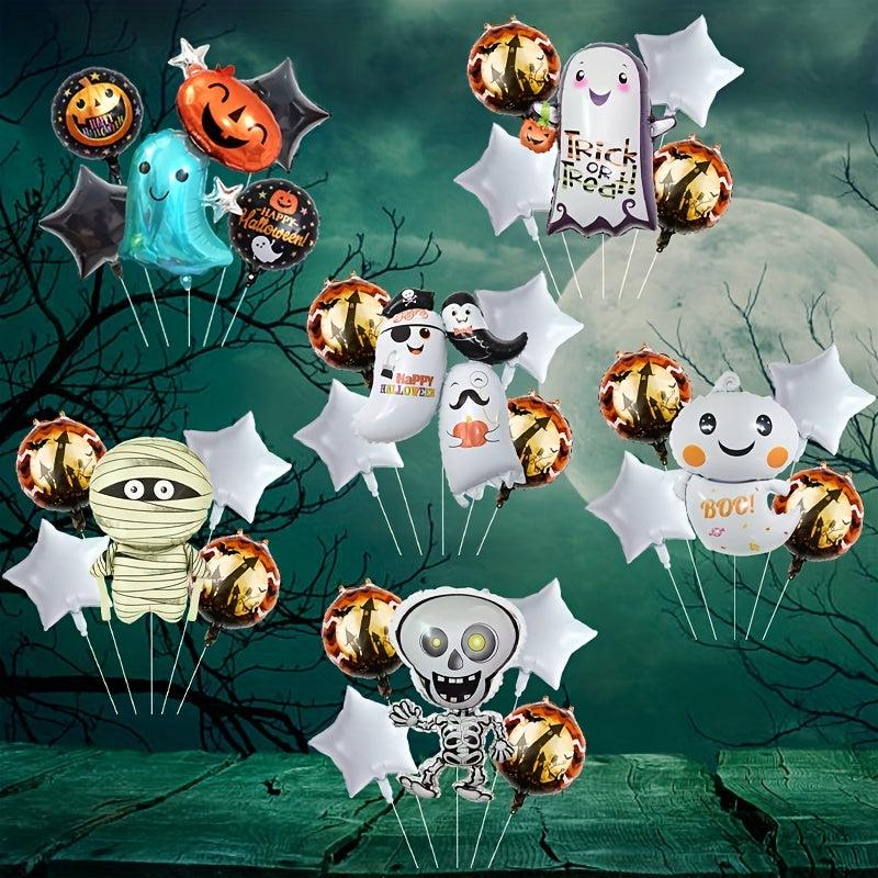 5pcs Halloween Set Aluminum Film Balloons Party Event Decoration Supplies