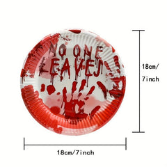 Halloween Party Decorations Set Bloody Tableware Pumpkin Plates Napkins Tableclo