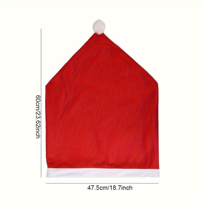 4pcs Red Santa Claus Hat Chair Covers Christmas Decor