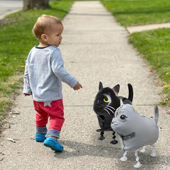 9pcs Walking Cat Balloons Foil Balloons Orange Cat Theme Party Supplies