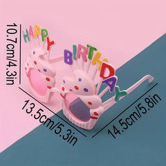 Pink Birthday Party Glasses Cartoon Prop Glasses