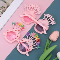 Pink Birthday Party Glasses Cartoon Prop Glasses