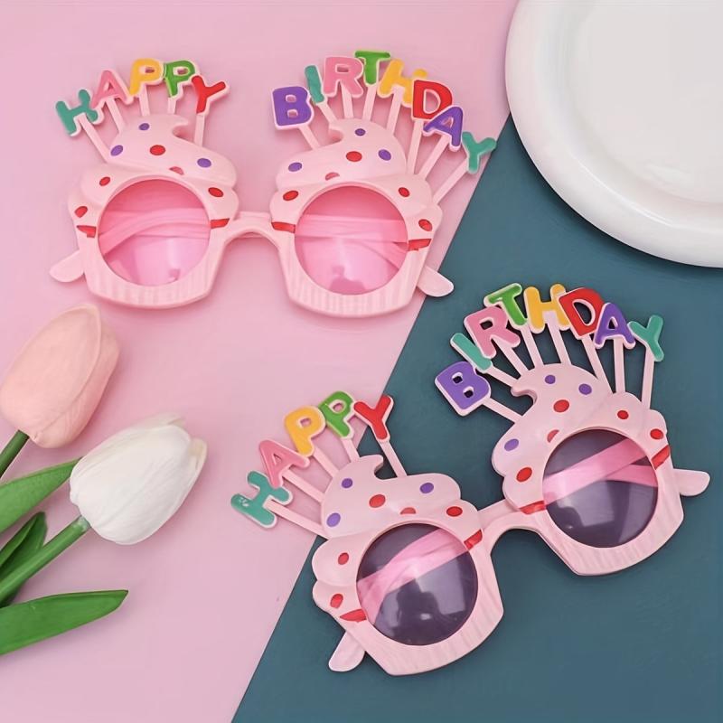 Pink Birthday Party Glasses Cartoon Prop Glasses