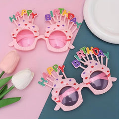 Pink Birthday Party Glasses Cartoon Prop Glasses