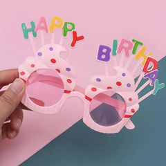 Pink Birthday Party Glasses Cartoon Prop Glasses