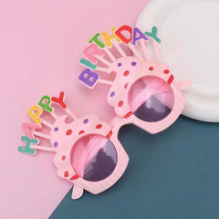 Pink Birthday Party Glasses Cartoon Prop Glasses