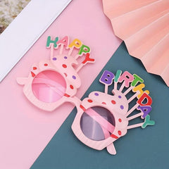 Pink Birthday Party Glasses Cartoon Prop Glasses