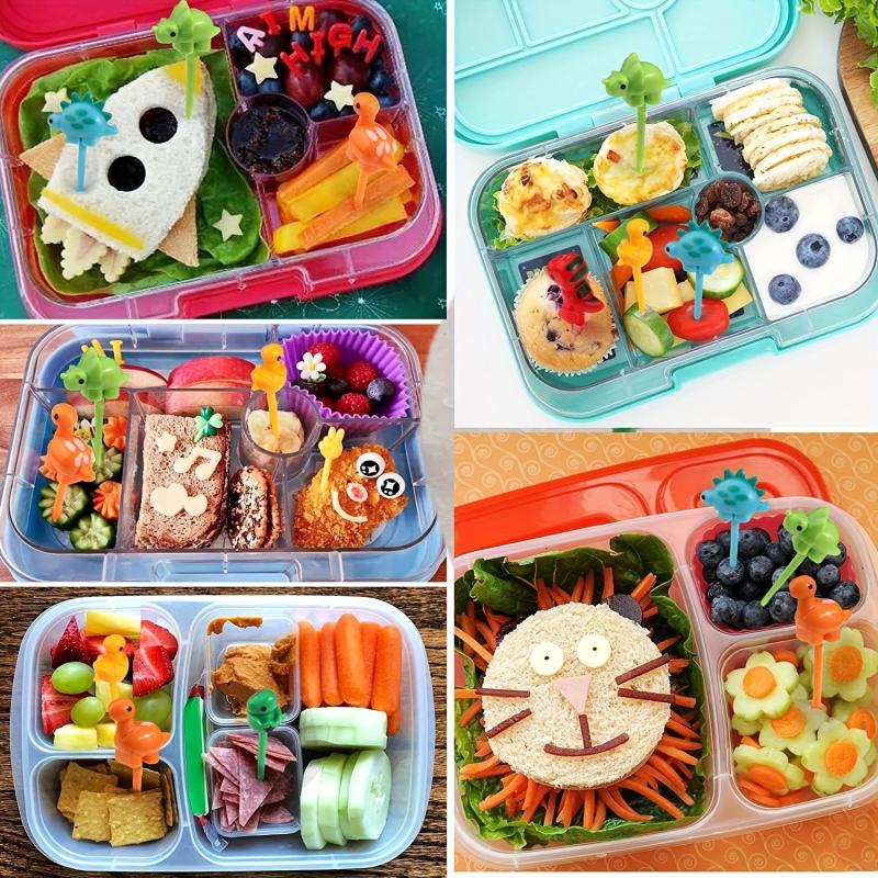 6pcs Dinosaur Food Picks Mini Toddler Fruit Forks Birthday Party Decor