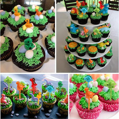 6pcs Dinosaur Food Picks Mini Toddler Fruit Forks Birthday Party Decor