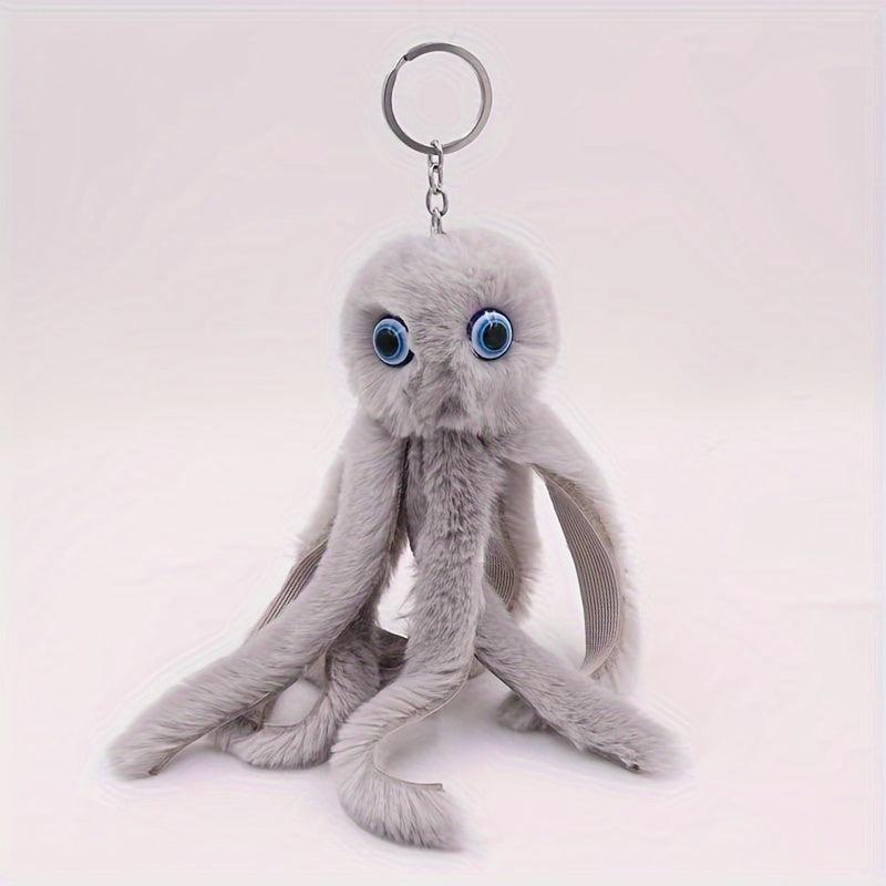 Octopus Fur Ball Keychain Backpack Bag Pendant