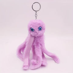 Octopus Fur Ball Keychain Backpack Bag Pendant