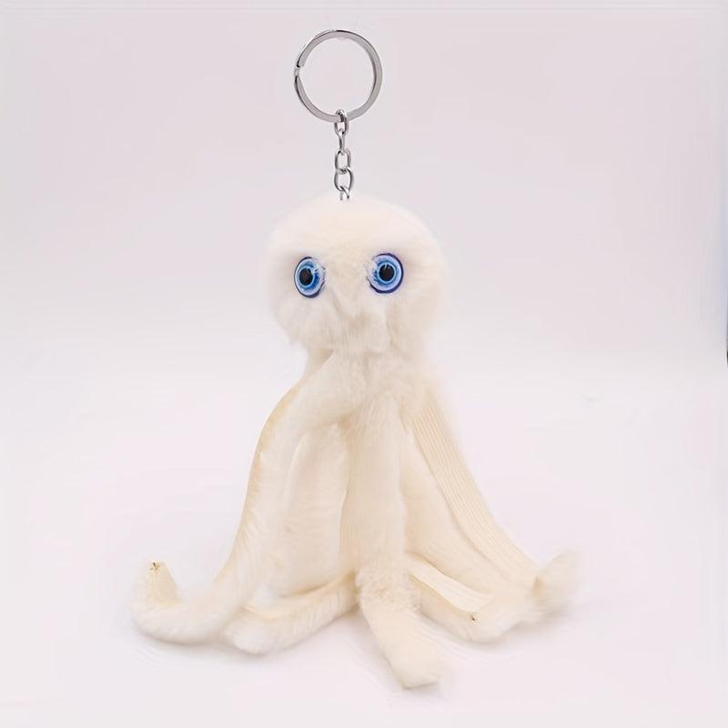 Octopus Fur Ball Keychain Backpack Bag Pendant