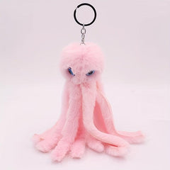 Octopus Fur Ball Keychain Backpack Bag Pendant