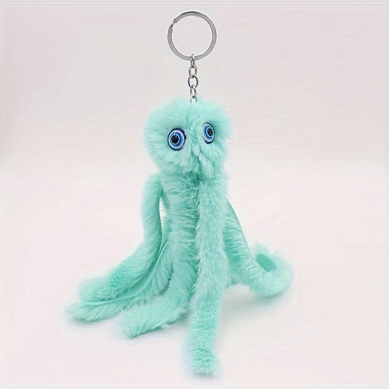 Octopus Fur Ball Keychain Backpack Bag Pendant