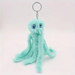 Octopus Fur Ball Keychain Backpack Bag Pendant