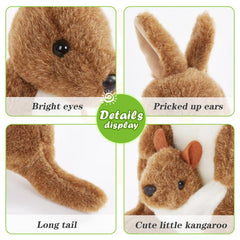 Glow Guards Kangaroo Stuffed Animal Plush Toys for Kids, Set of 2