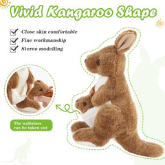 Glow Guards Kangaroo Stuffed Animal Plush Toys for Kids, Set of 2
