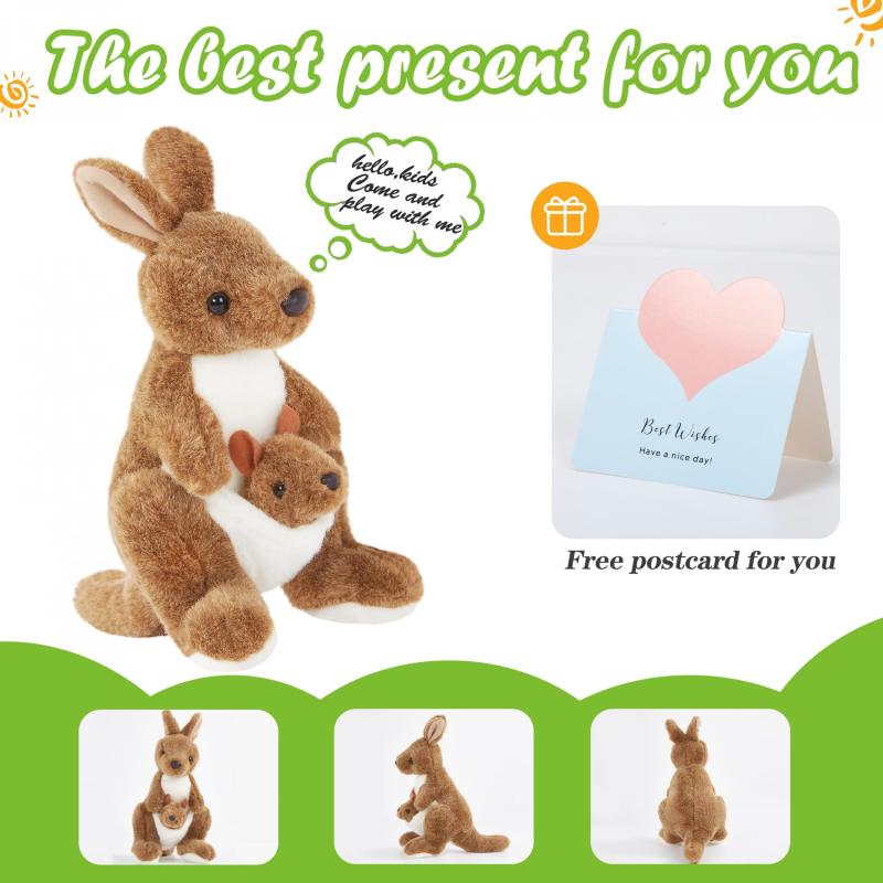 Glow Guards Kangaroo Stuffed Animal Plush Toys for Kids, Set of 2