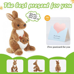 Glow Guards Kangaroo Stuffed Animal Plush Toys for Kids, Set of 2