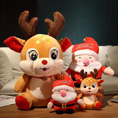 Christmas Plush Dolls Santa Reindeer Stuffed Animals Plush Toys Xmas Decor