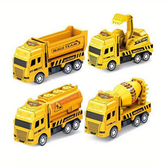 4pcs Educational Cars Kid Pull Back Toy Engineering Vehicle Mod
