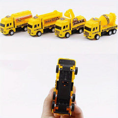 4pcs Educational Cars Kid Pull Back Toy Engineering Vehicle Mod
