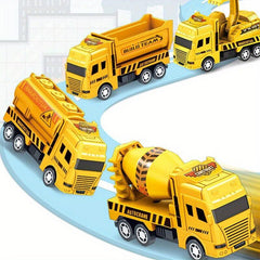 4pcs Educational Cars Kid Pull Back Toy Engineering Vehicle Mod