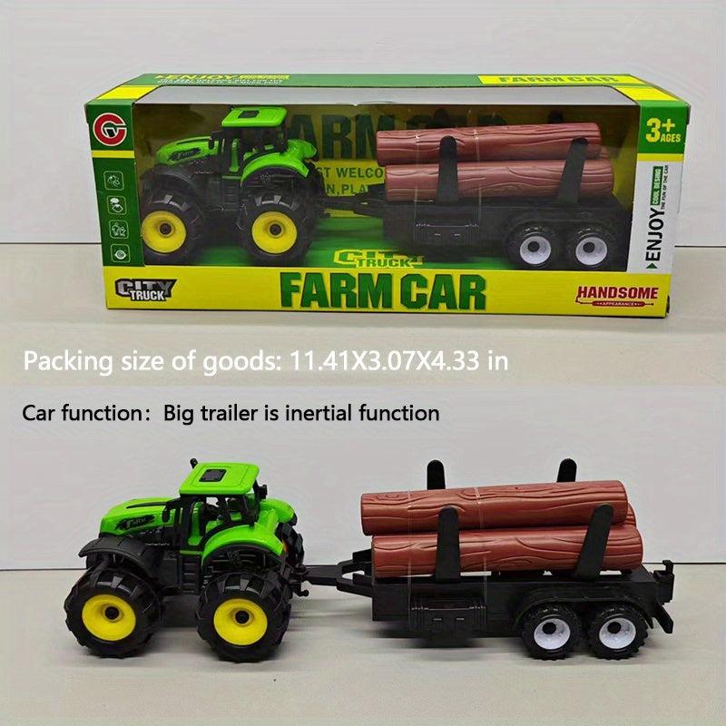 Toy Car Farm Field Work Transport Car Trailer