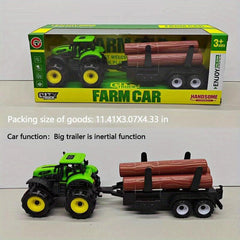 Toy Car Farm Field Work Transport Car Trailer