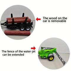 Toy Car Farm Field Work Transport Car Trailer