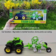 Toy Car Farm Field Work Transport Car Trailer