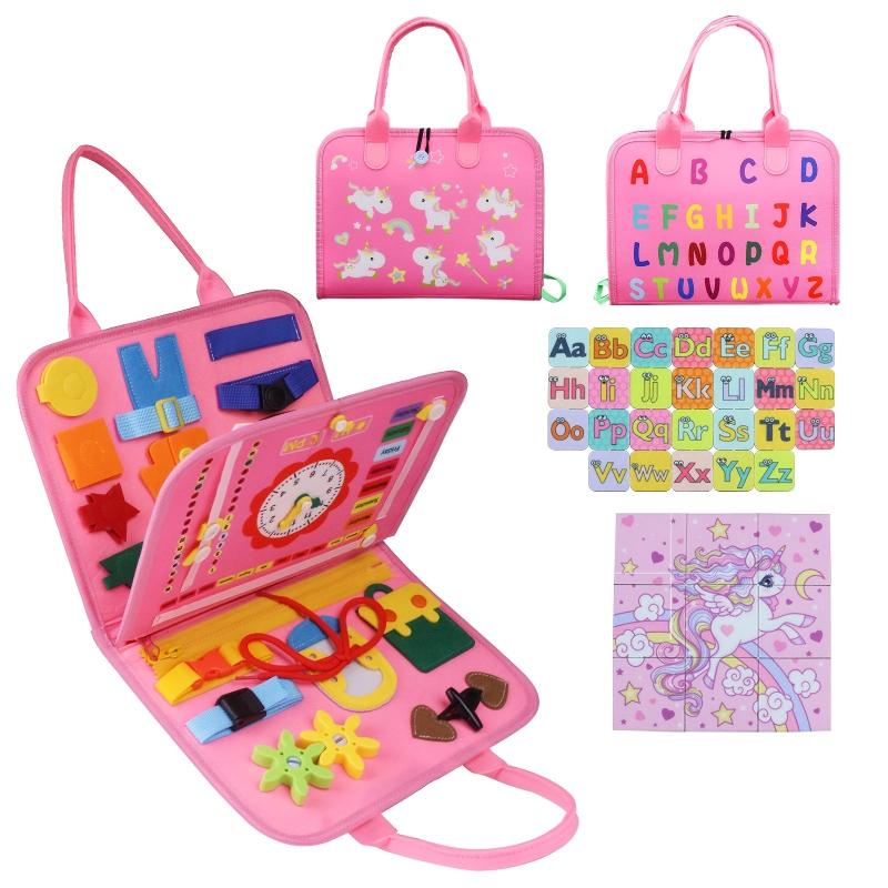 Kids Blanket Book Busy Board Education Toys Felt Practice Learning Board
