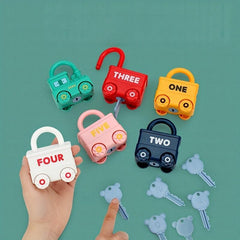 Christmas Preschool Locks And Keys Game Toy For Kids Learning Numbers Car Toy
