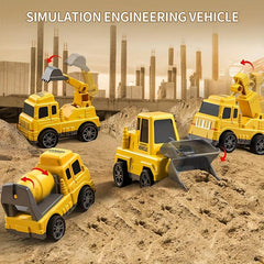 5pcs Kids Engineering Toy Car Truck W/Light Music, Christmas Halloween Gift