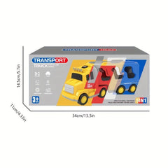 5pcs Kids Engineering Toy Car Truck W/Light Music, Christmas Halloween Gift