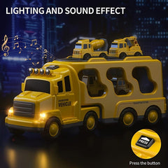 5pcs Kids Engineering Toy Car Truck W/Light Music, Christmas Halloween Gift