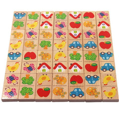 Fruit Domino Puzzle Blocks Logical Thinking Training Jigsaw