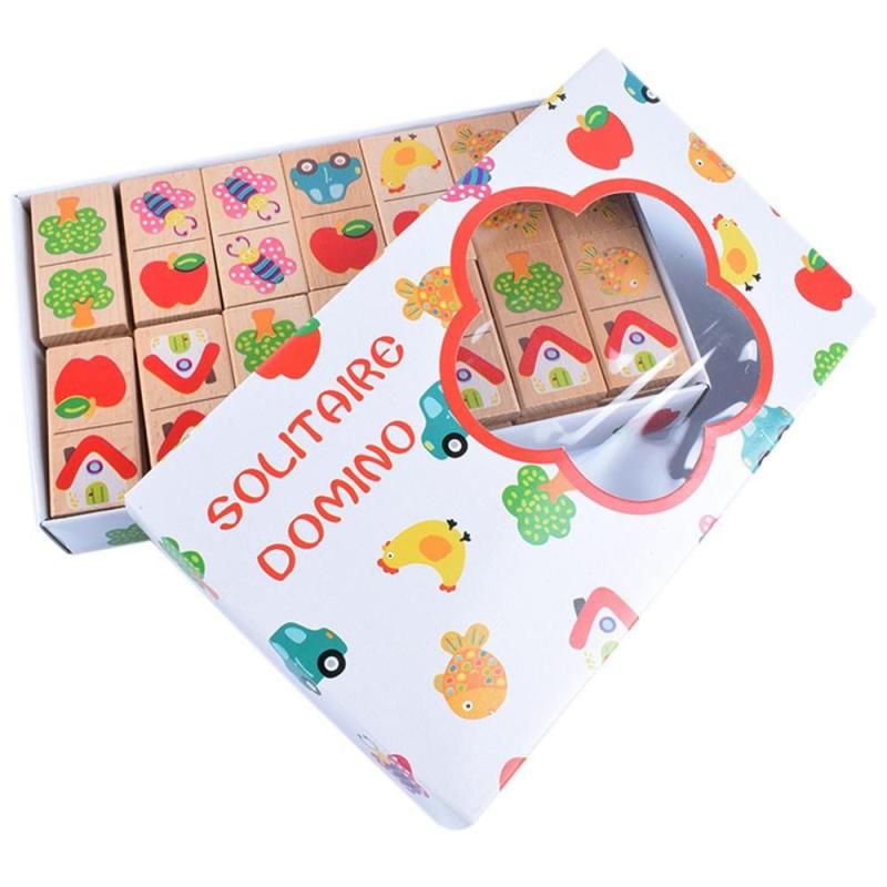 Fruit Domino Puzzle Blocks Logical Thinking Training Jigsaw